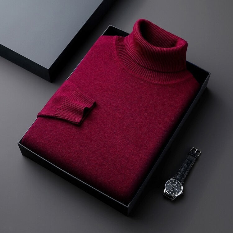 Men's Cashmere Turtleneck Sweater Warm Luxury Roll Neck Pullover