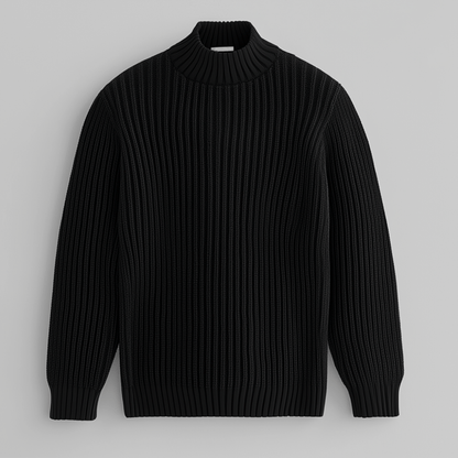 Men's Mock Neck Sweater Premium Smart Casual Knit Pullover Elegant
