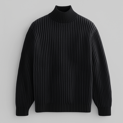 Men's Mock Neck Sweater Premium Smart Casual Knit Pullover Elegant