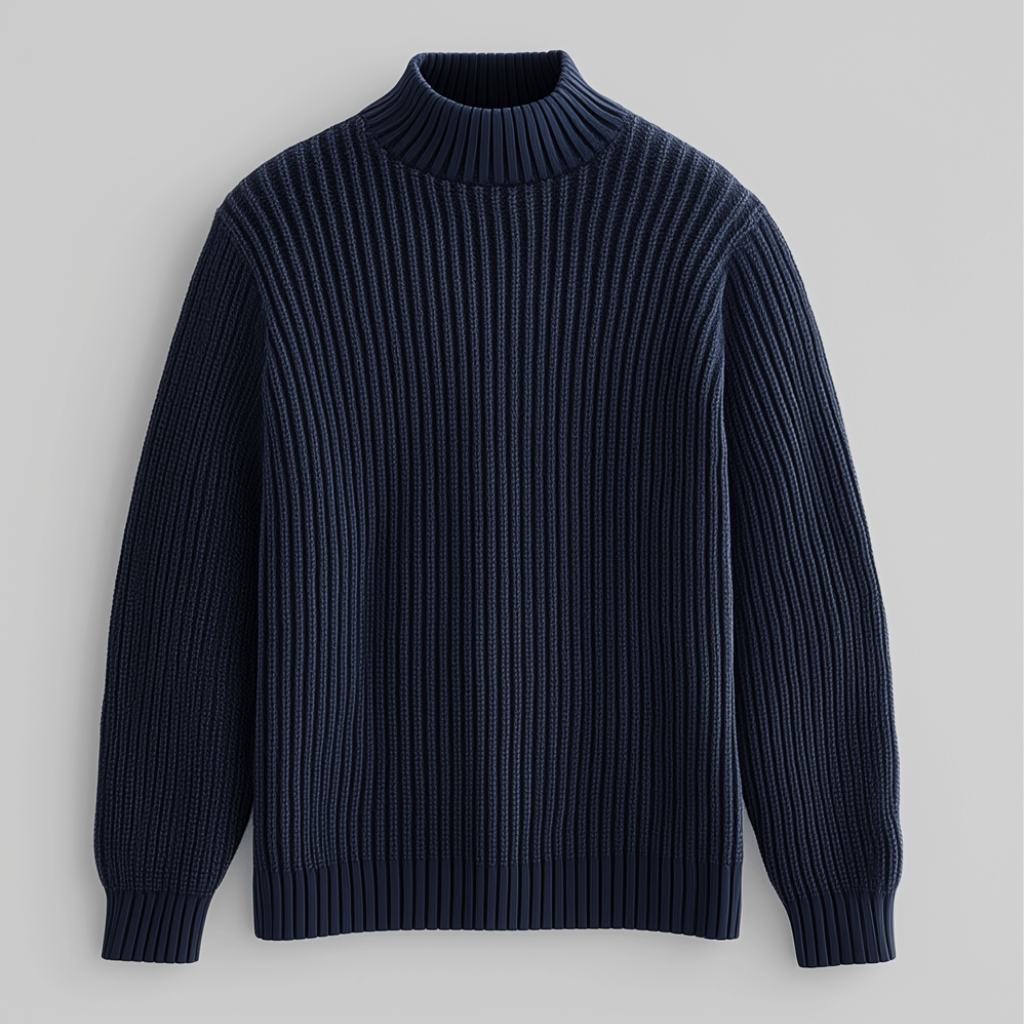 Men's Mock Neck Sweater Premium Smart Casual Knit Pullover Elegant