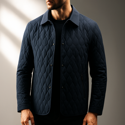 Men's Quilted Jacket Lightweight Casual Padded Coat Autumn Winter