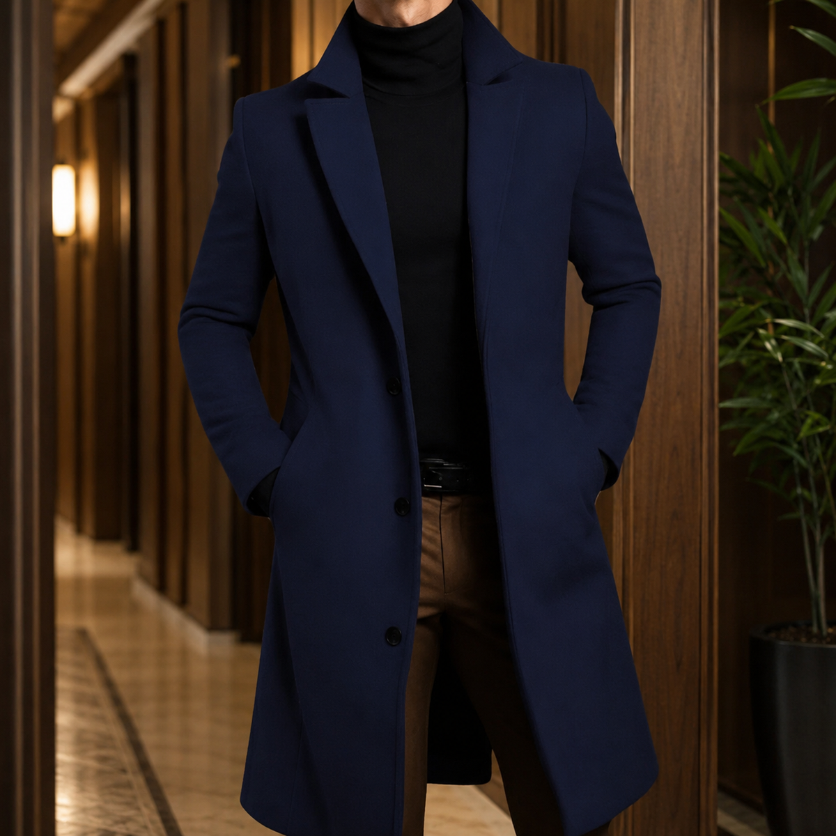 Blake Tailored Overcoat - Navy