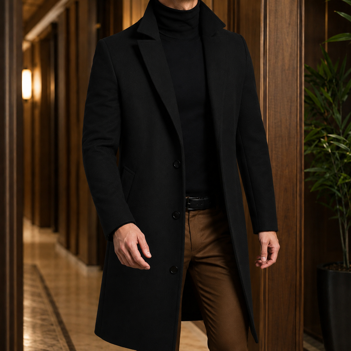Blake Tailored Overcoat - Black