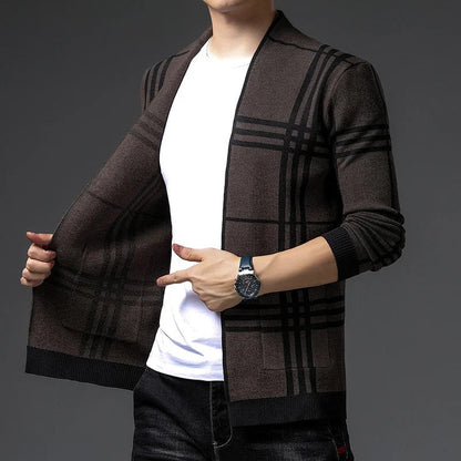 Men's Contemporary Cardigan Modern Relaxed Everyday Knit Sweater