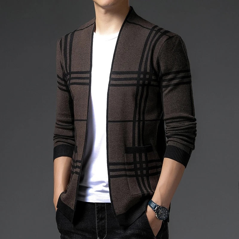 Men's Contemporary Cardigan Modern Relaxed Everyday Knit Sweater