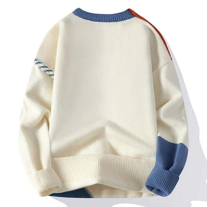 Men's Unique Knit Sweater Textured Warm Pullover
