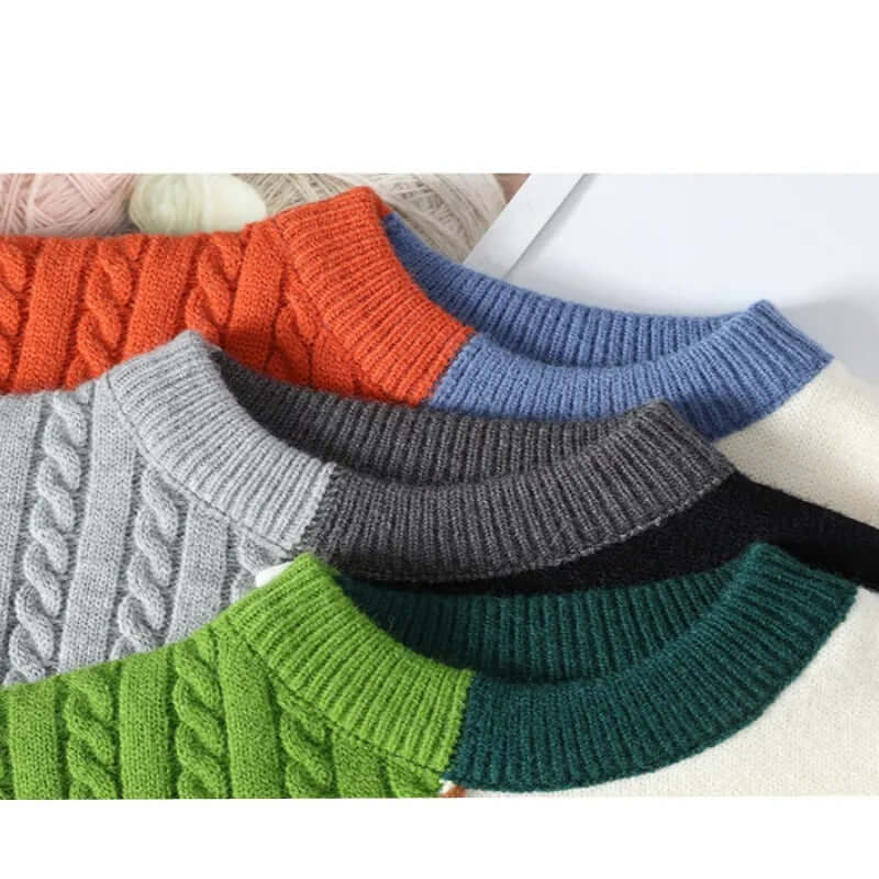 Men's Unique Knit Sweater Textured Warm Pullover