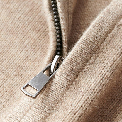 Men's Quarter-Zip Jumper Smart-Casual Knit Pullover