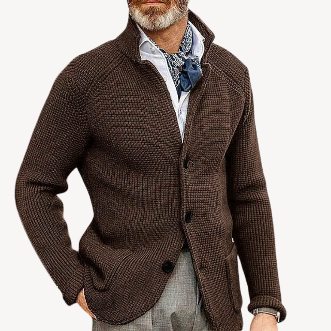 Men's Knitted Cardigan Classic Comfort Button-Up