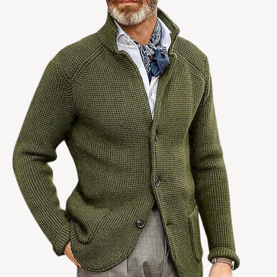 Men's Knitted Cardigan Classic Comfort Button-Up