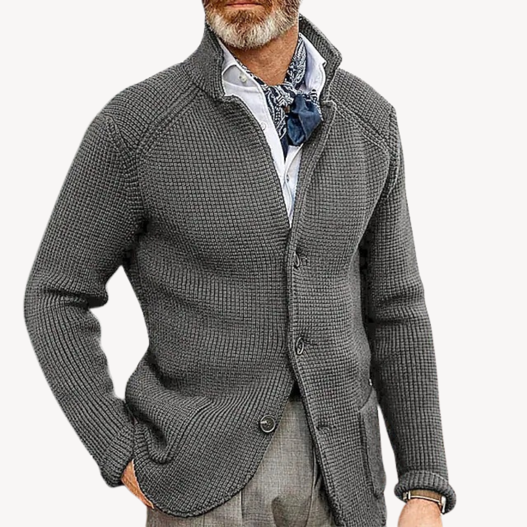Men's Knitted Cardigan Classic Comfort Button-Up
