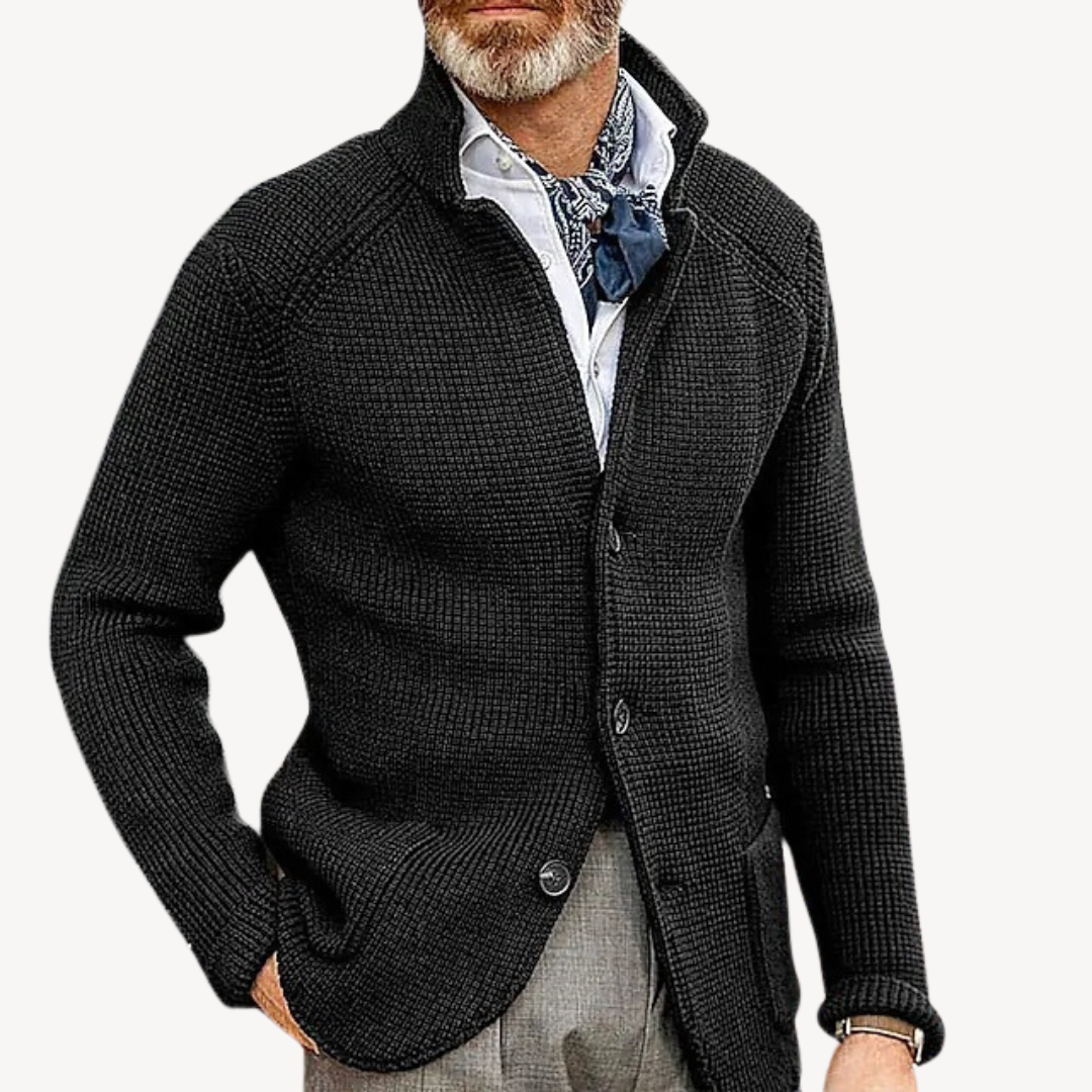 Men's Knitted Cardigan Classic Comfort Button-Up