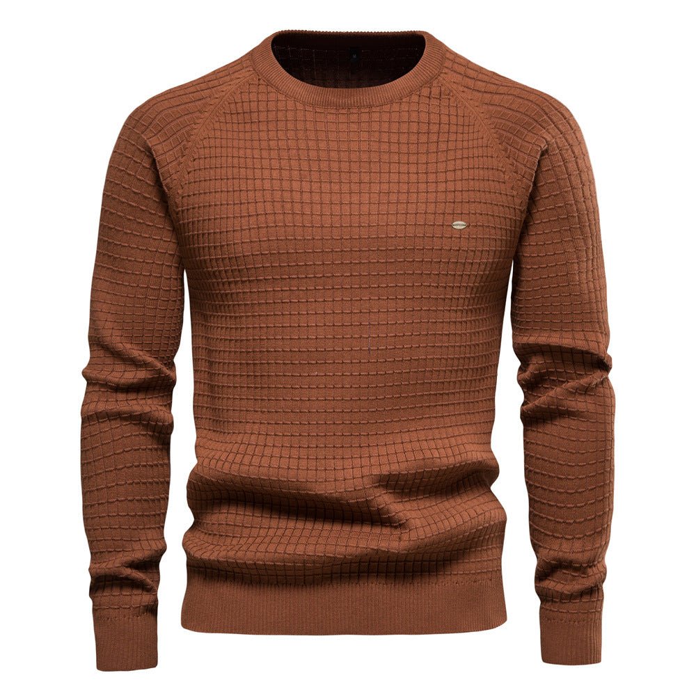 Men's Structured Pullover Sweater Winter Knit Jumper Warm Textured