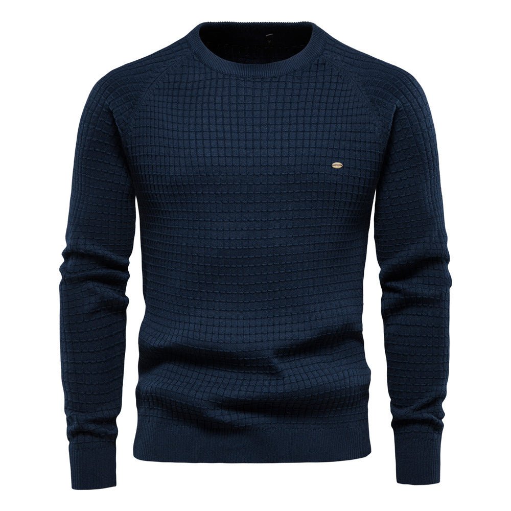 Men's Structured Pullover Sweater Winter Knit Jumper Warm Textured