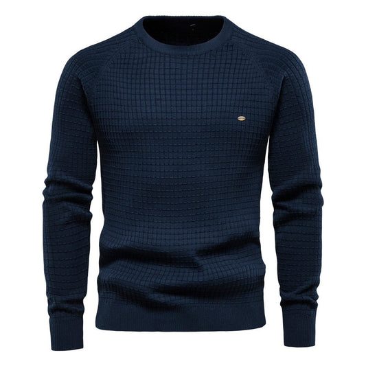Men's Structured Pullover Sweater Winter Knit Jumper Warm Textured