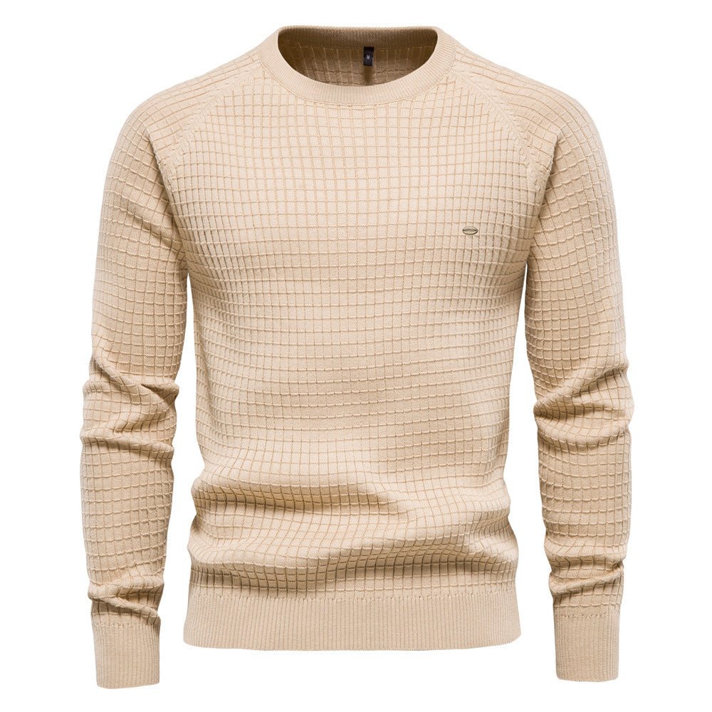 Men's Structured Pullover Sweater Winter Knit Jumper Warm Textured