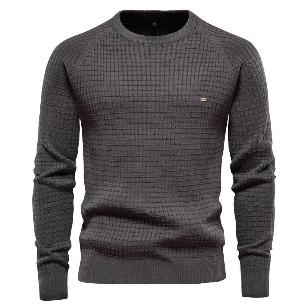 Men's Structured Pullover Sweater Winter Knit Jumper Warm Textured