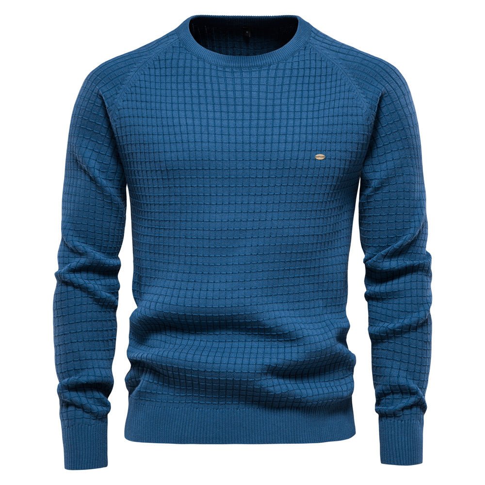 Men's Structured Pullover Sweater Winter Knit Jumper Warm Textured