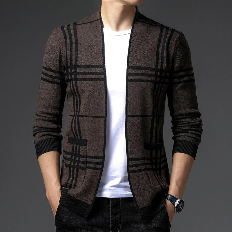 Men's Contemporary Cardigan Modern Relaxed Everyday Knit Sweater