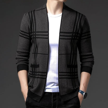 Men's Contemporary Cardigan Modern Relaxed Everyday Knit Sweater