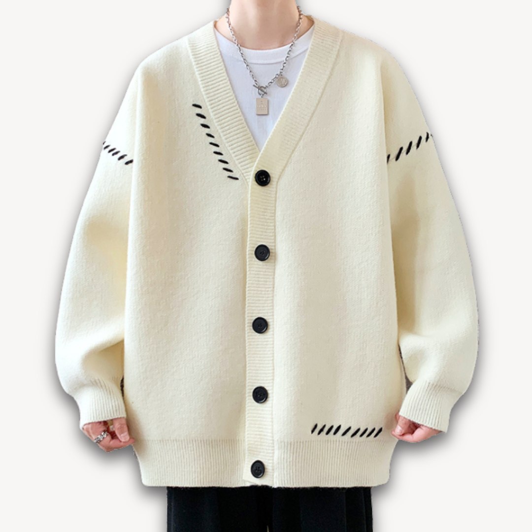 Men's Knitted Cardigan Soft Button-Up Warm Sweater